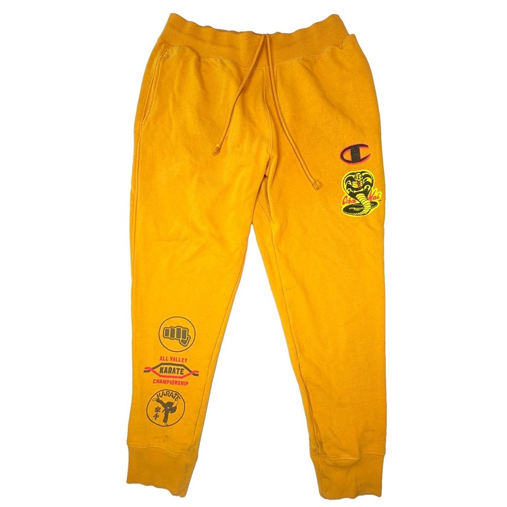 Champion Reverse Weave Cobra Kai Sweatpants Adult Large Gold Karate Joggers